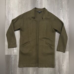 Express Olive Green Open Front Cardigan